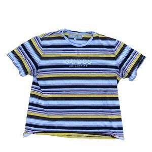Striped Guess Shirt XL Yellow/Black Horizontal Stripe